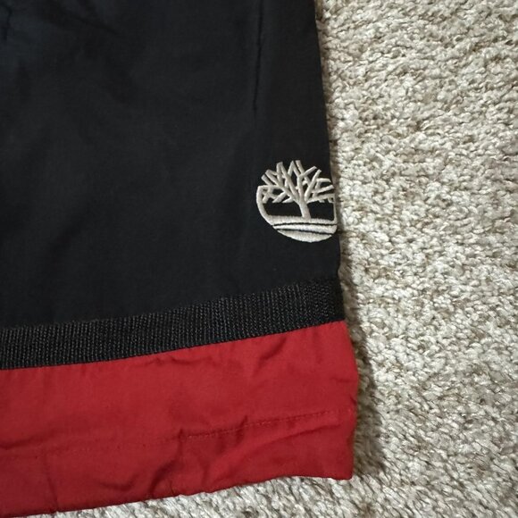 Timberland Jacket Mens Large Red Black Hooded Full Zip Performance Windbreaker - Picture 8 of 11